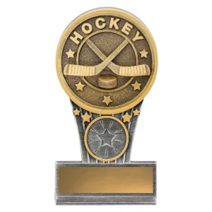 Silver / gold mini ice hockey ikon with resin construction