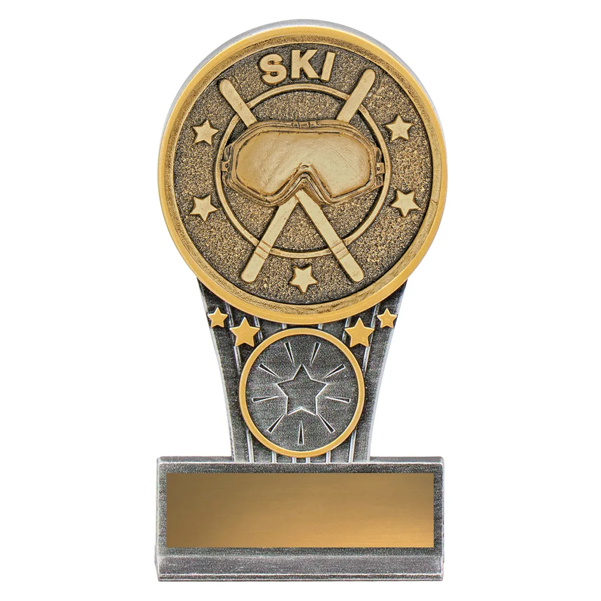 Silver / gold mini ikon - ski with resin construction
