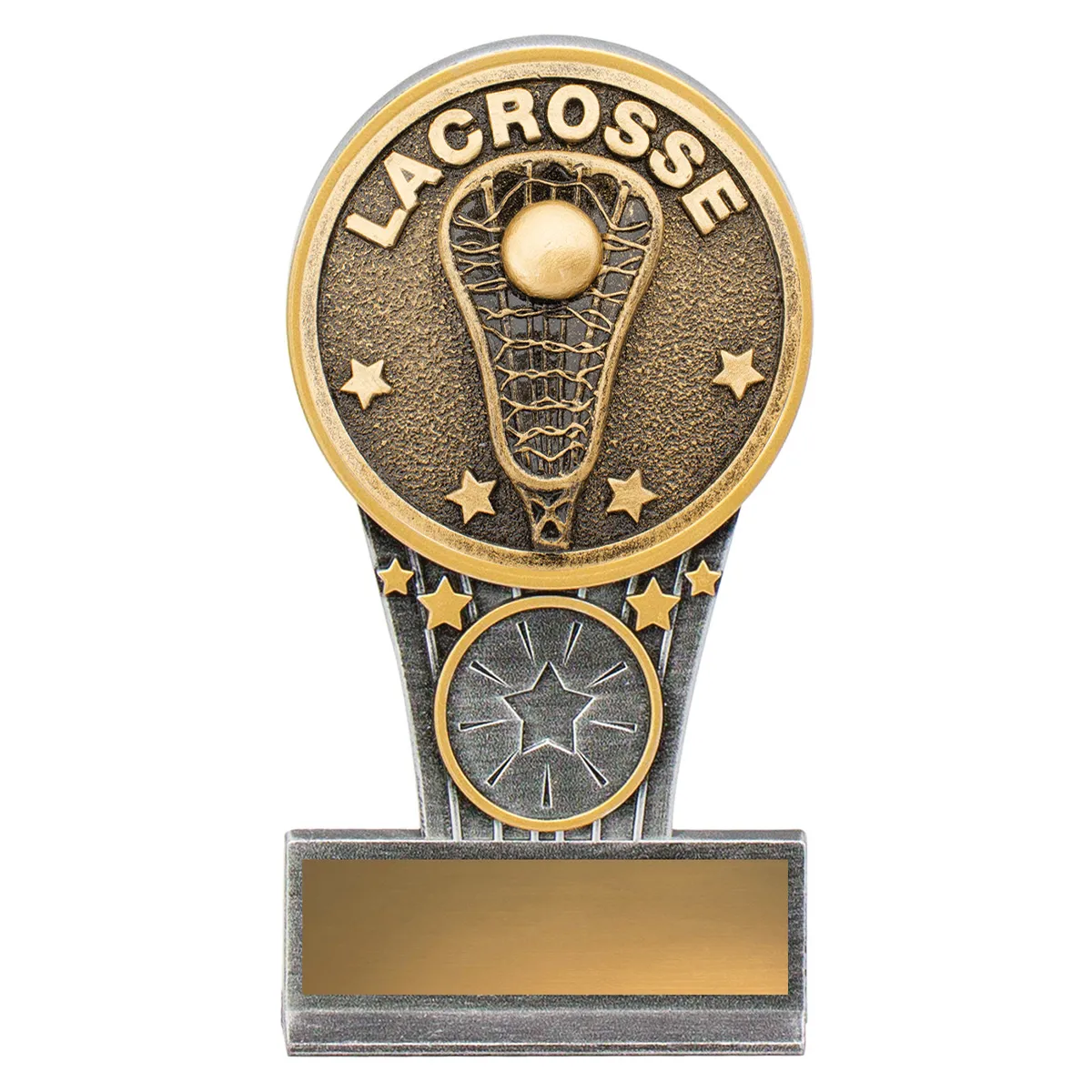 -gold Silver / gold mini lacrosse ikon with resin construction