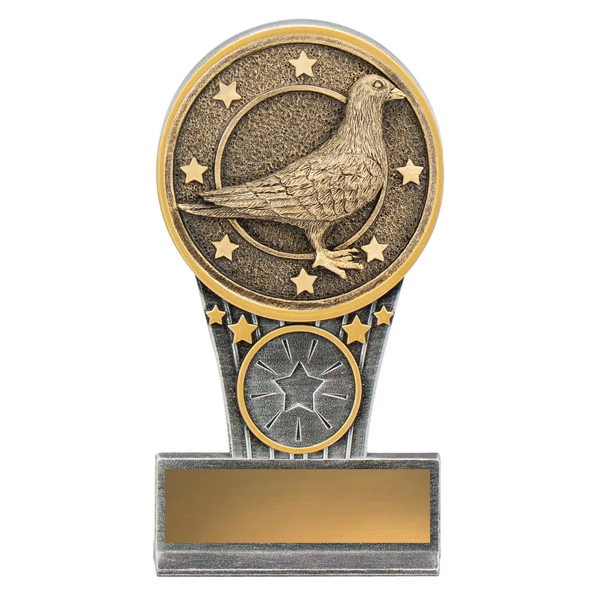 -gold Silver / gold mini pigeon ikon with resin construction