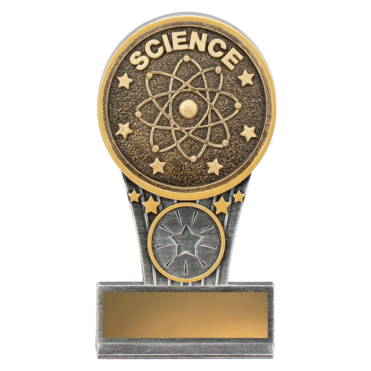 km12-silver-and-gold Silver & gold mini science ikon with resin construction