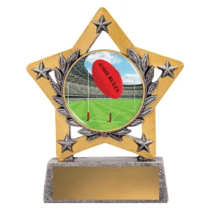 Silver mini star colour - aussie rules with resin construction