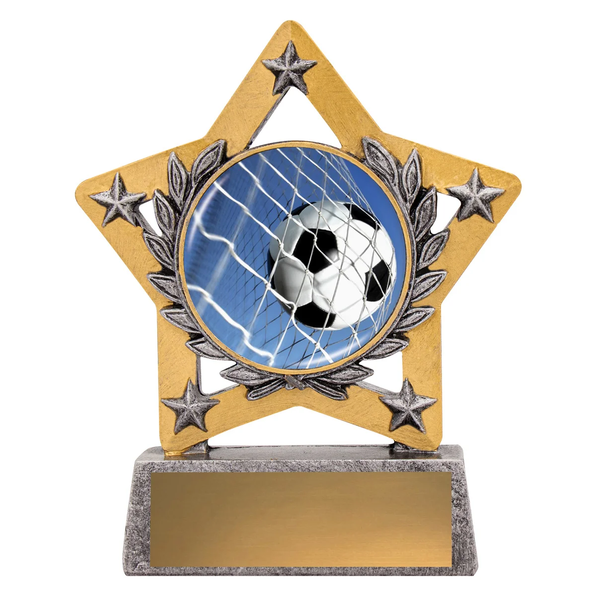 msc801-silver Silver mini star colour - ball in net with resin construction