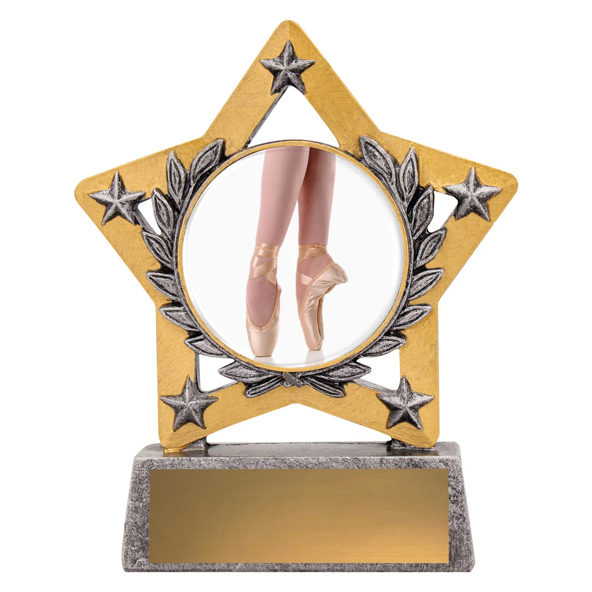 msc323-silver Silver mini star colour - ballet with resin construction