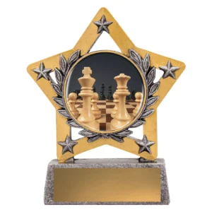 Silver mini star colour - chess with resin construction