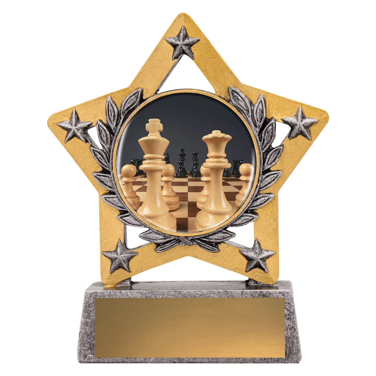 msc782-silver Silver mini star colour - chess with resin construction