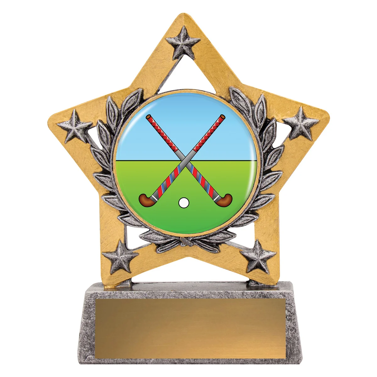 msk96-silver Silver mini star colour - cross sticks with resin construction