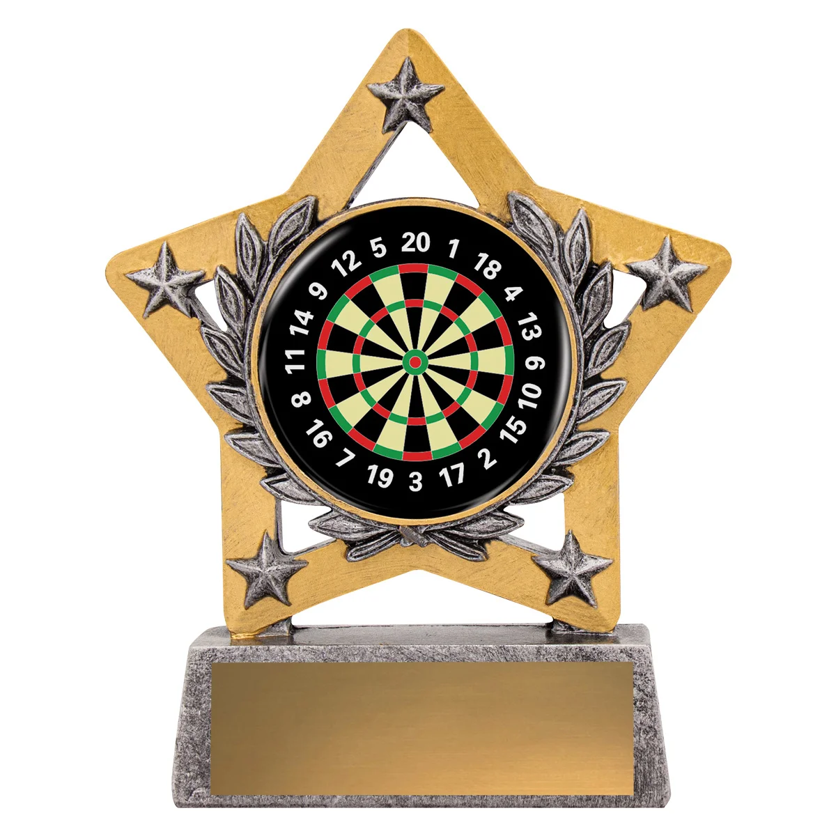 msk66-silver Silver mini star colour - dartboard with resin construction