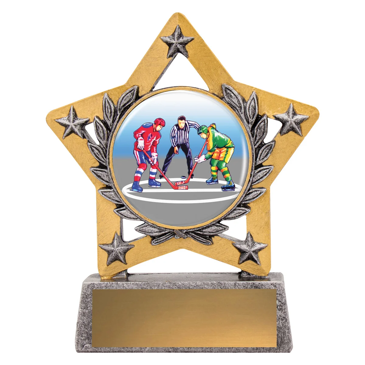 msk105-silver Silver mini star colour - ice hockey with resin construction