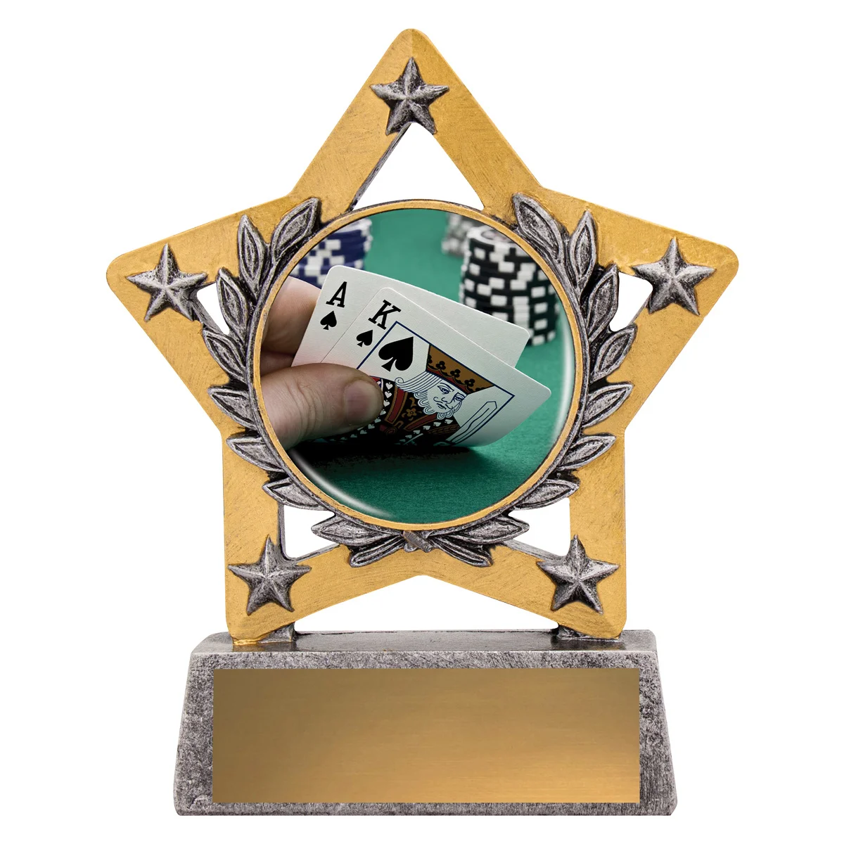 Silver mini star colour - poker with resin construction