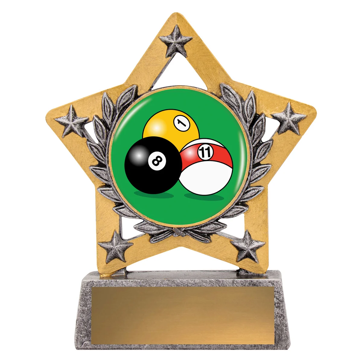 msk129-silver Silver mini star colour - pool with resin construction