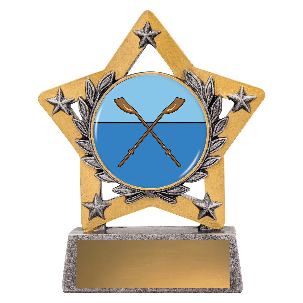 msk144-silver Silver mini star colour - rowing with resin construction