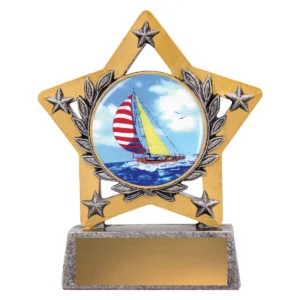 Silver mini star colour - sailing with resin construction
