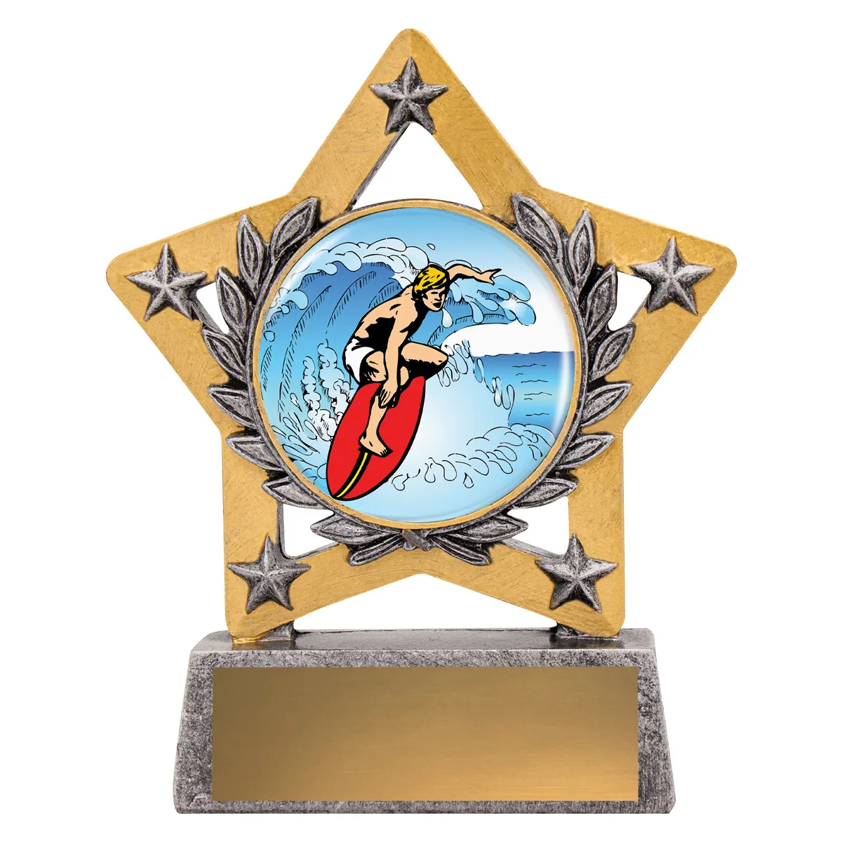 msk163-silver Silver mini star colour - surfing with resin construction