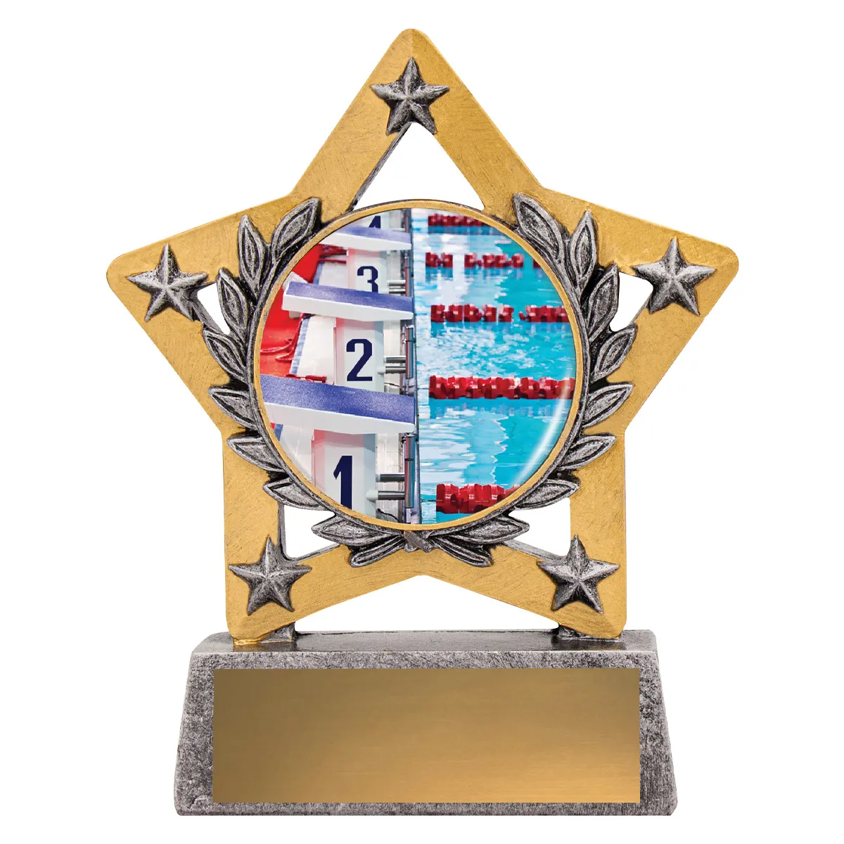 msc201-silver Silver mini star colour - swim with resin construction