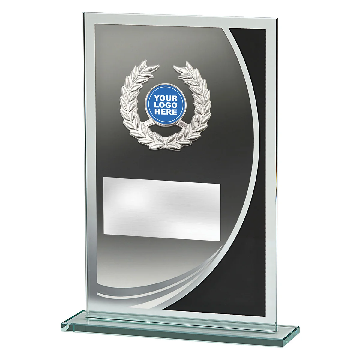ga137a-black Black mistral award with glass construction