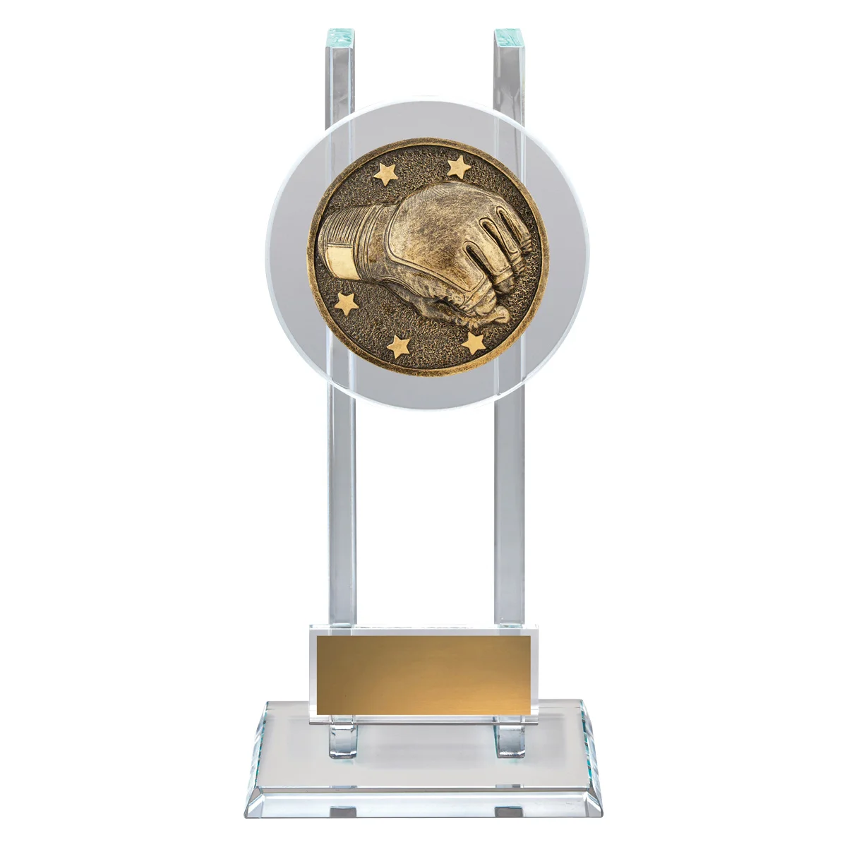 sg291a-gold Gold mma spartan glass with glass construction