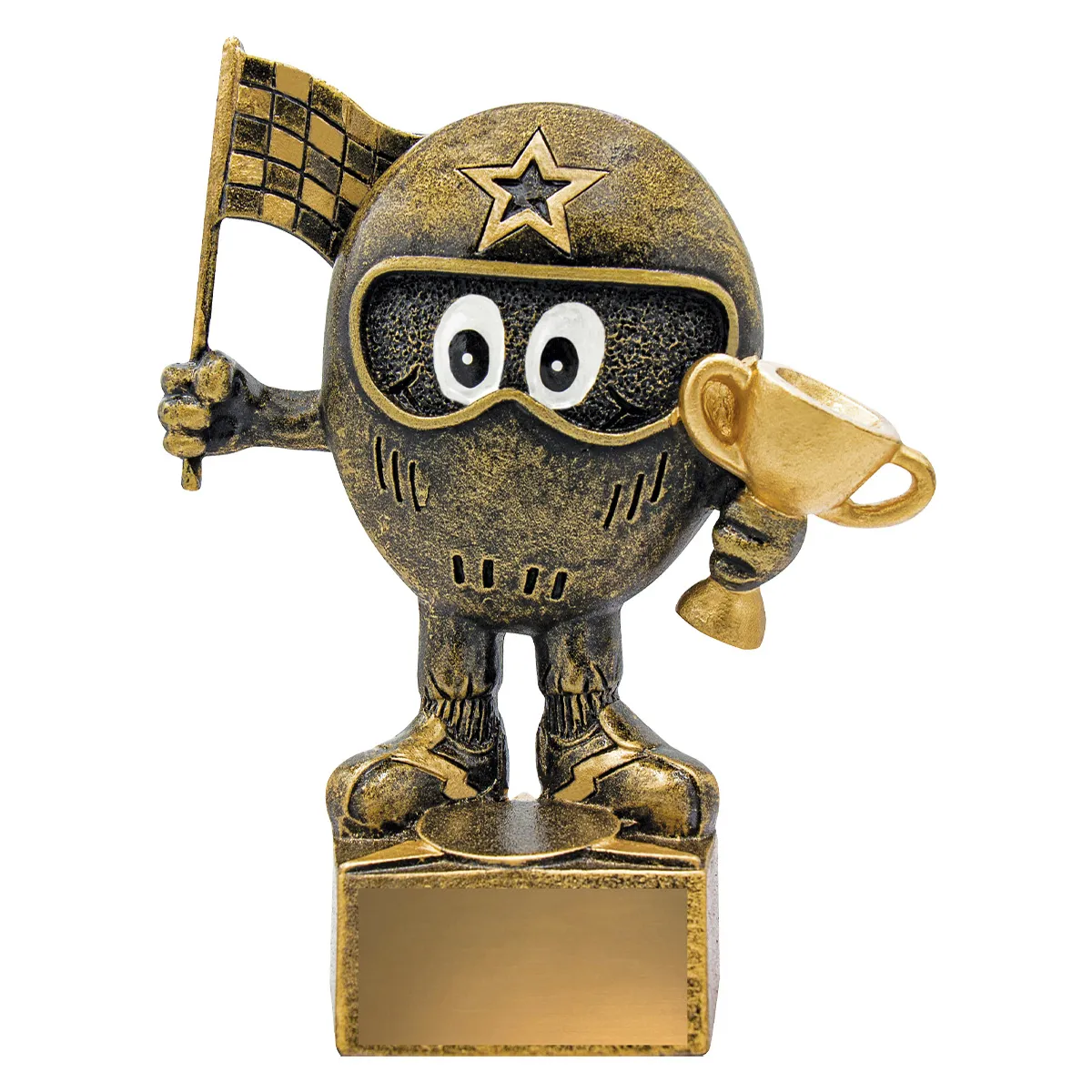 a1184a-gold Gold motorsport character with resin construction