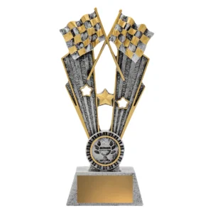 Silver motorsport fame with resin construction
