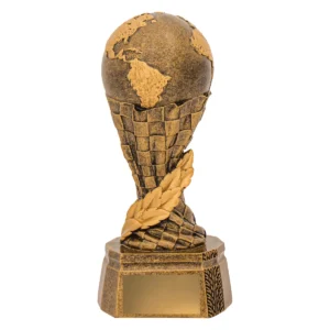 Gold motorsport raised globe with resin construction