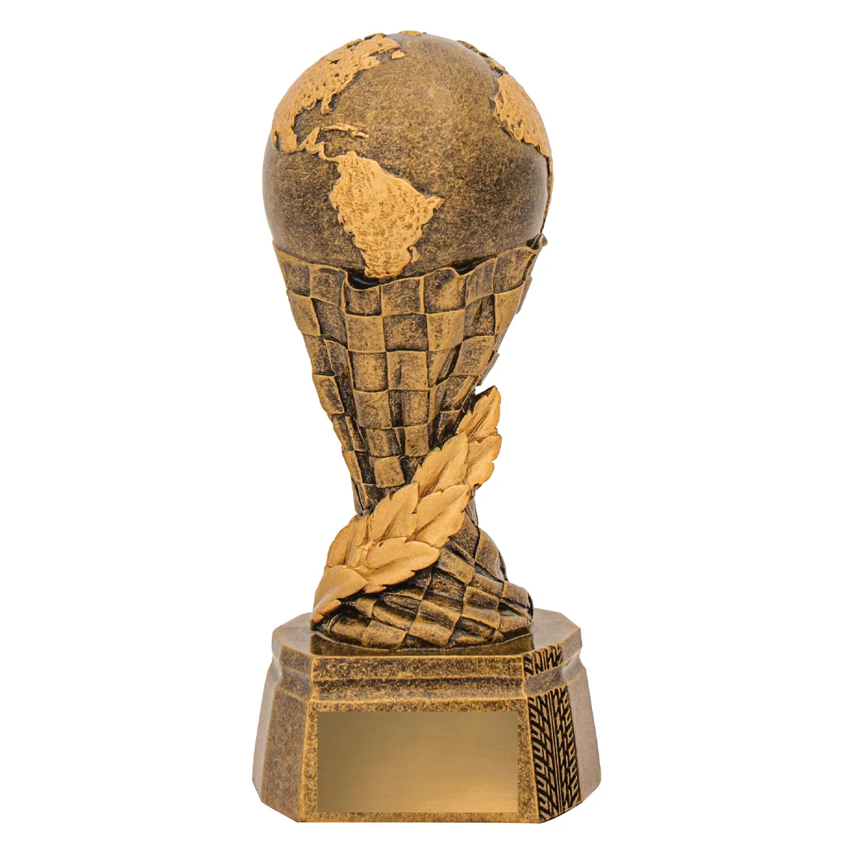 a1079a-gold Gold motorsport raised globe with resin construction