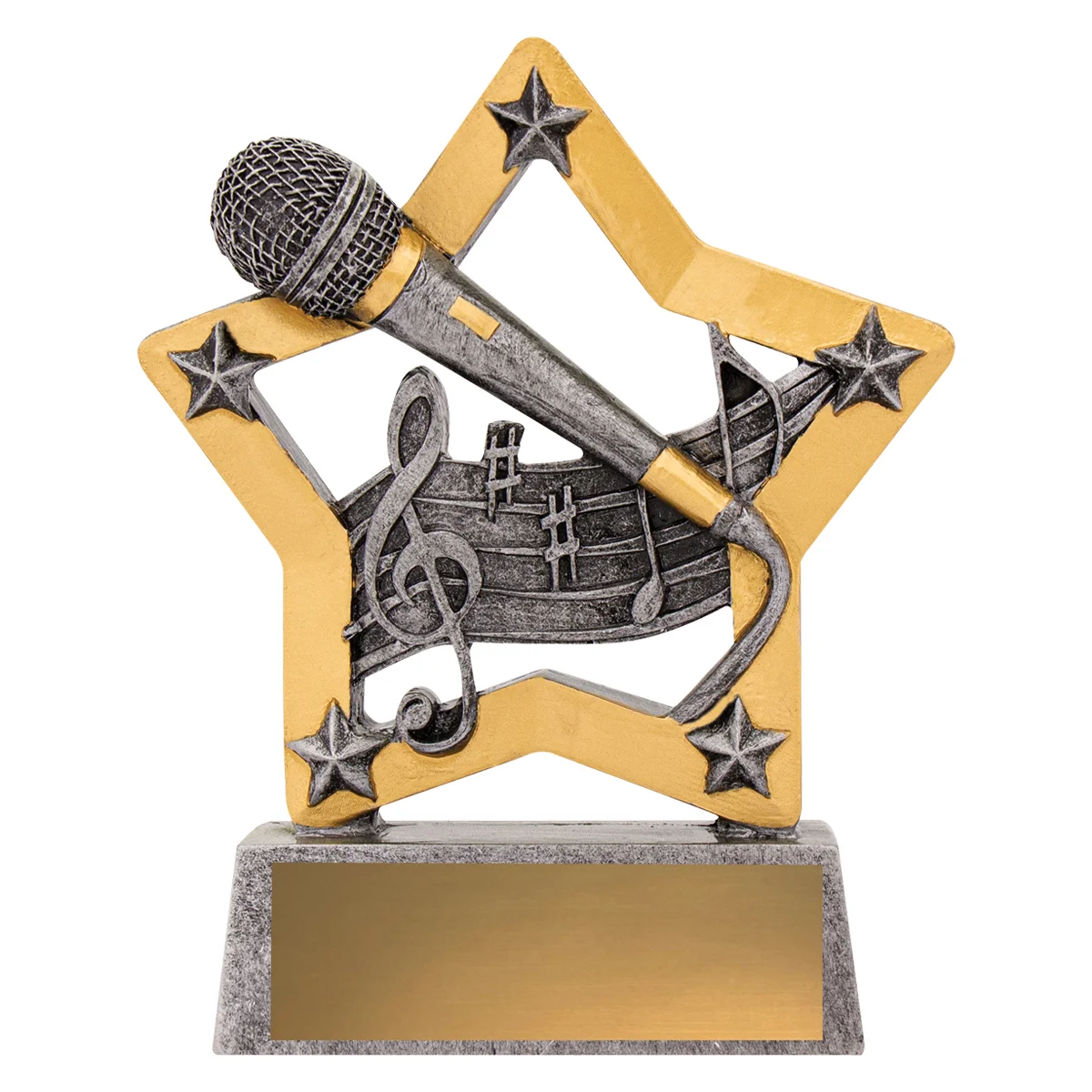 12921-silver Silver music mini star theme with resin construction