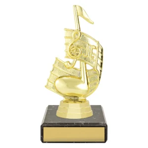 Gold music note - marble with plastic / marble construction