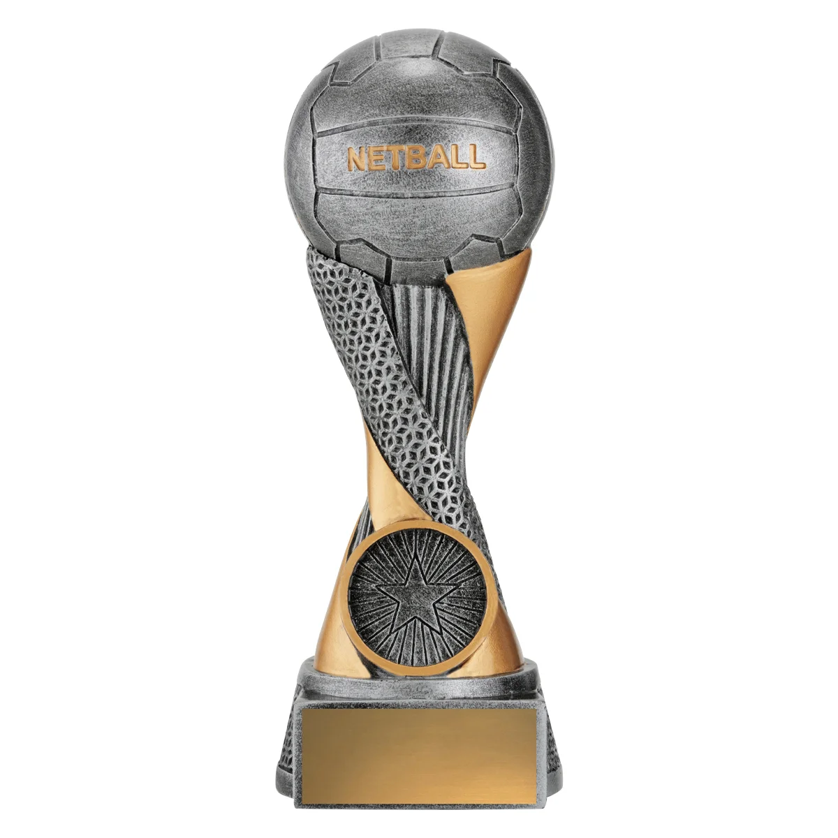 -gold Silver / gold netball apex with resin construction