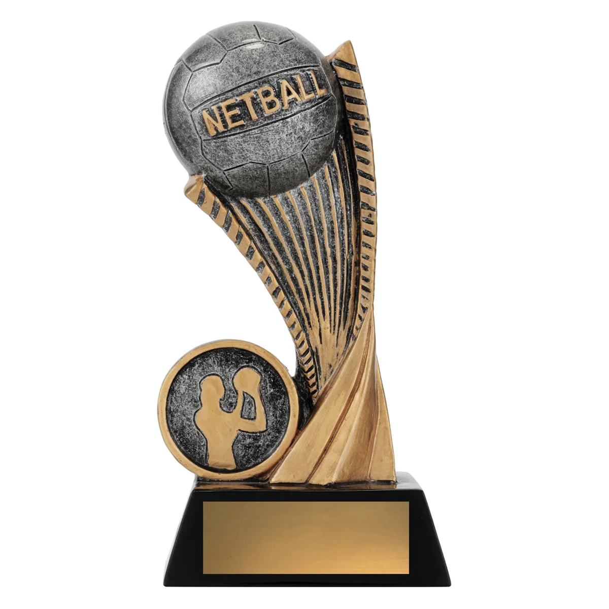 32037a-silver Silver netball arch with resin construction