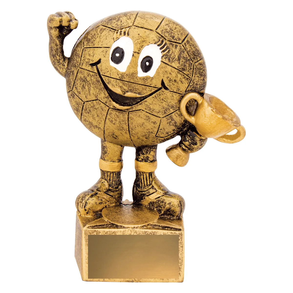 a1191a-gold Gold netball kids character with resin construction