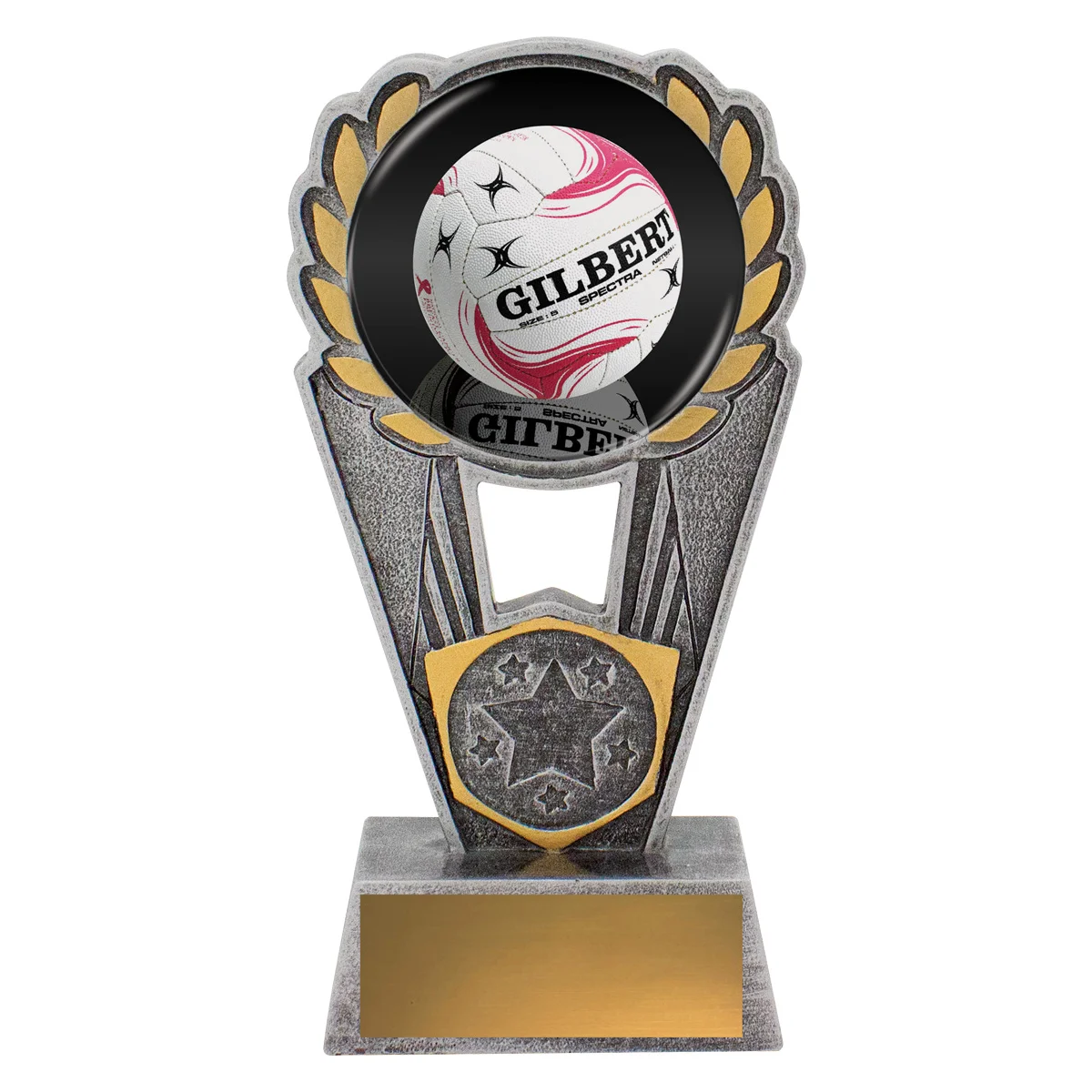 psc911a-silver Silver netball polaris - colour with resin construction