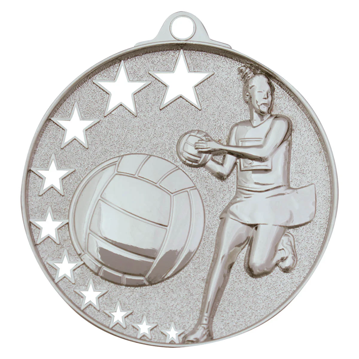 mh911s-silver Silver netball stars with metal construction