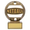 13937aa-gold Gold netball 'the ball' with resin construction