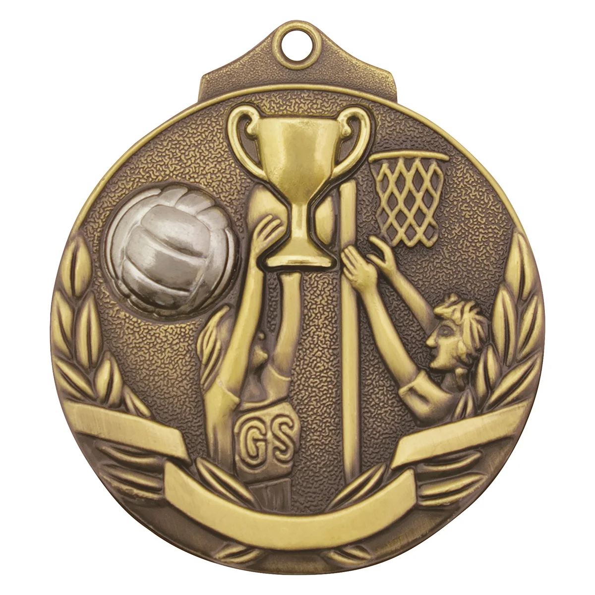 mt911g-gold Gold netball two tone with metal construction