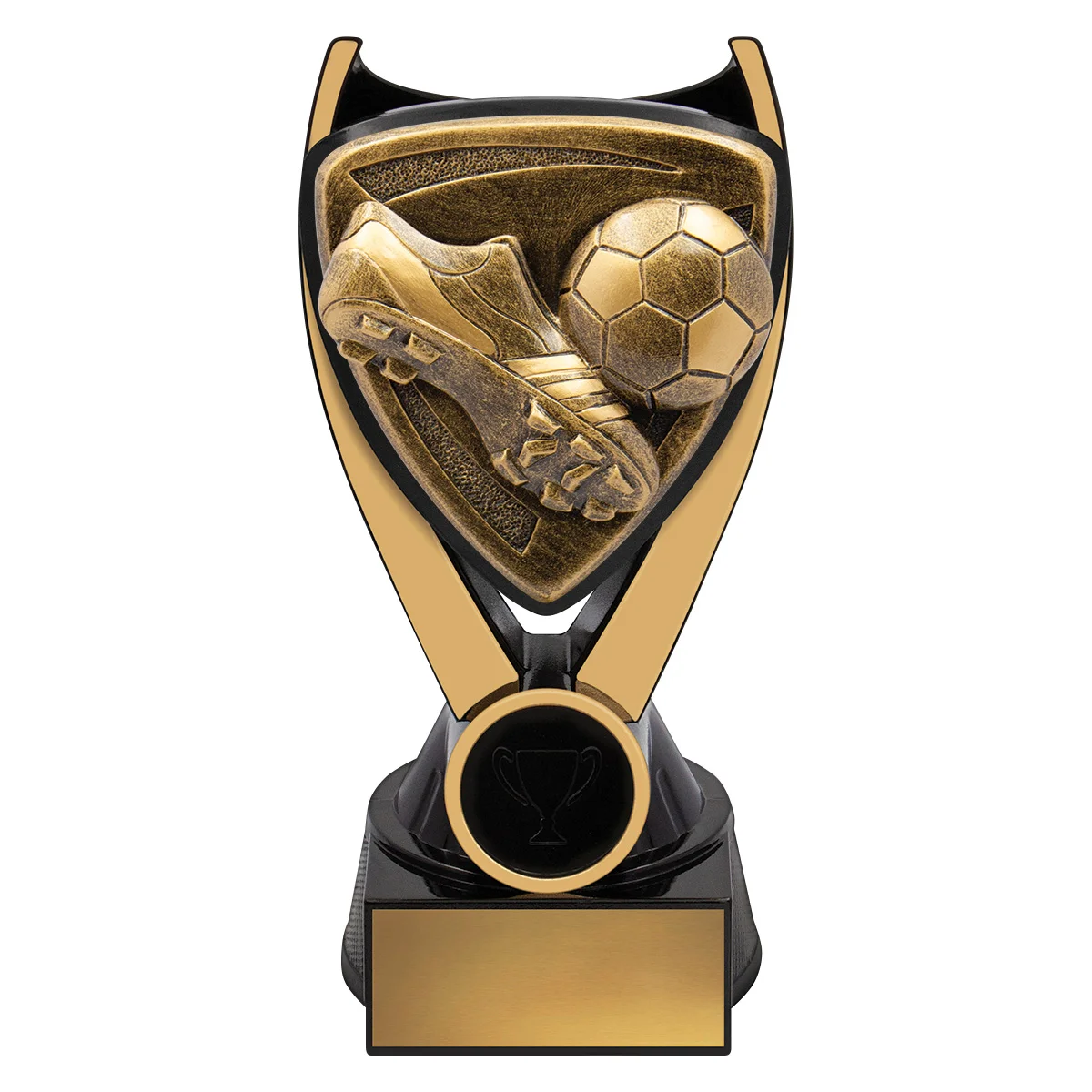 nv904a-black-and-gold Black & gold nova - football with resin construction