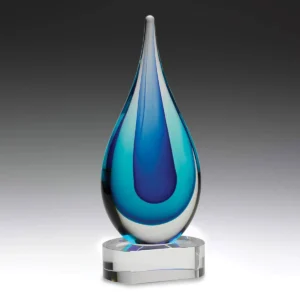 Blue ocean with glass construction