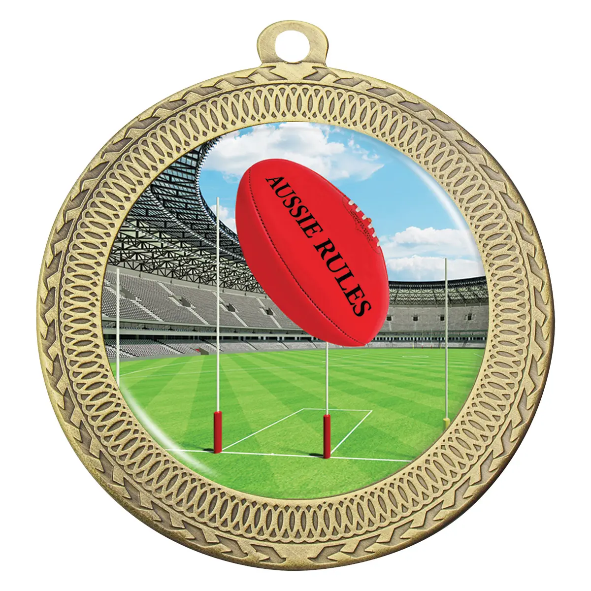 mvn882g-gold Gold ovation - aussie rules with metal construction