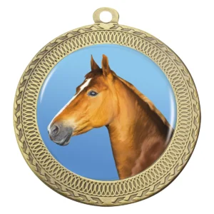 Gold ovation - horse with metal construction