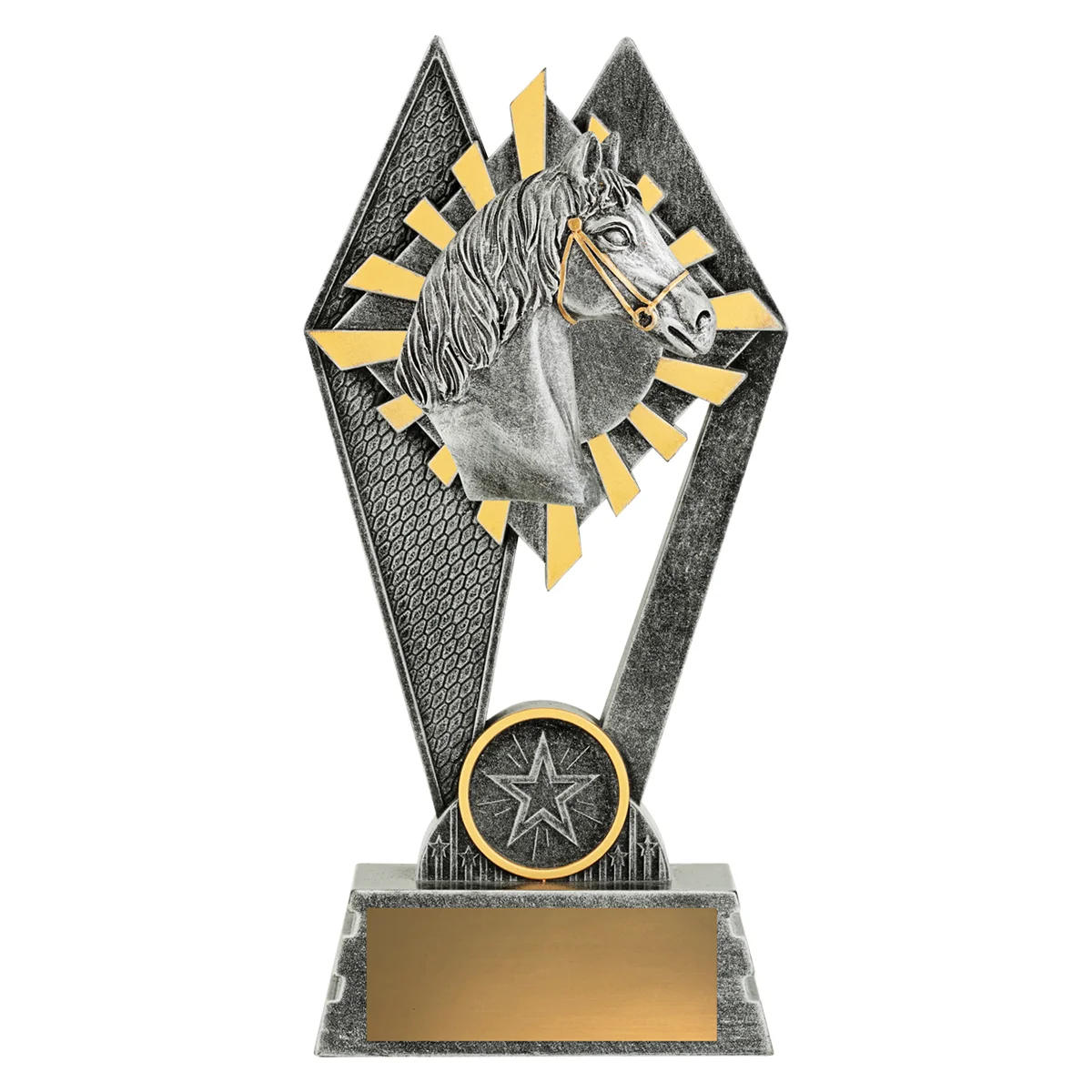 p235a-silver Silver peak - horse with resin construction