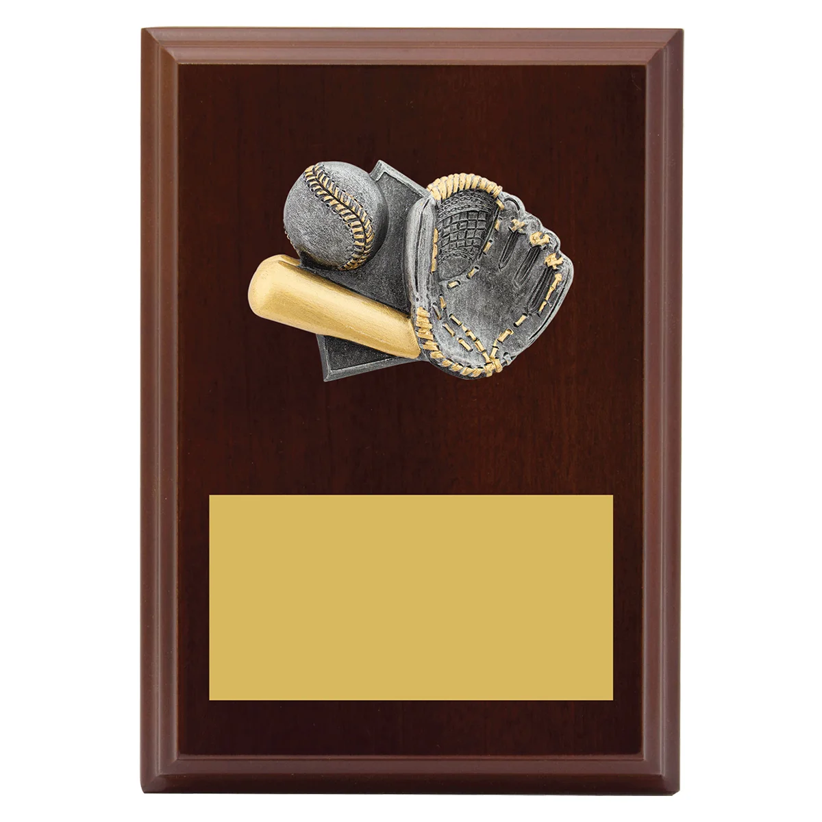 lpf433a-walnut Walnut peak plaque baseball with timber construction