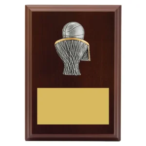 Walnut peak plaque basketball with timber construction