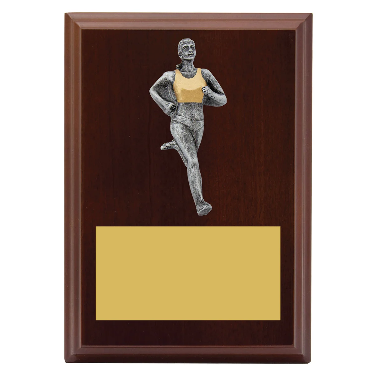 lpf477a-walnut Walnut peak plaque - female with timber construction