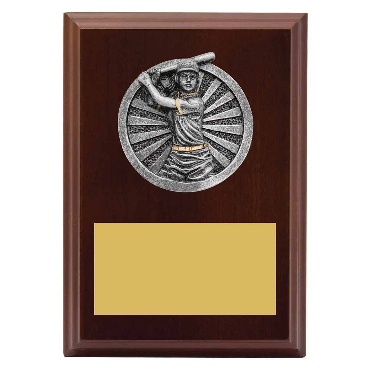lpf475a-walnut Walnut peak plaque - female with timber construction