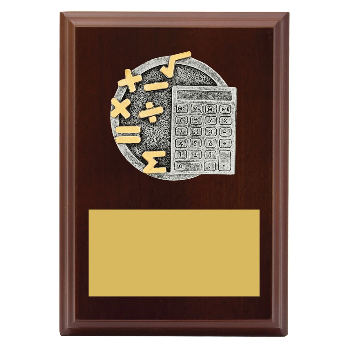 lpf420a-walnut Walnut peak plaque maths with timber construction