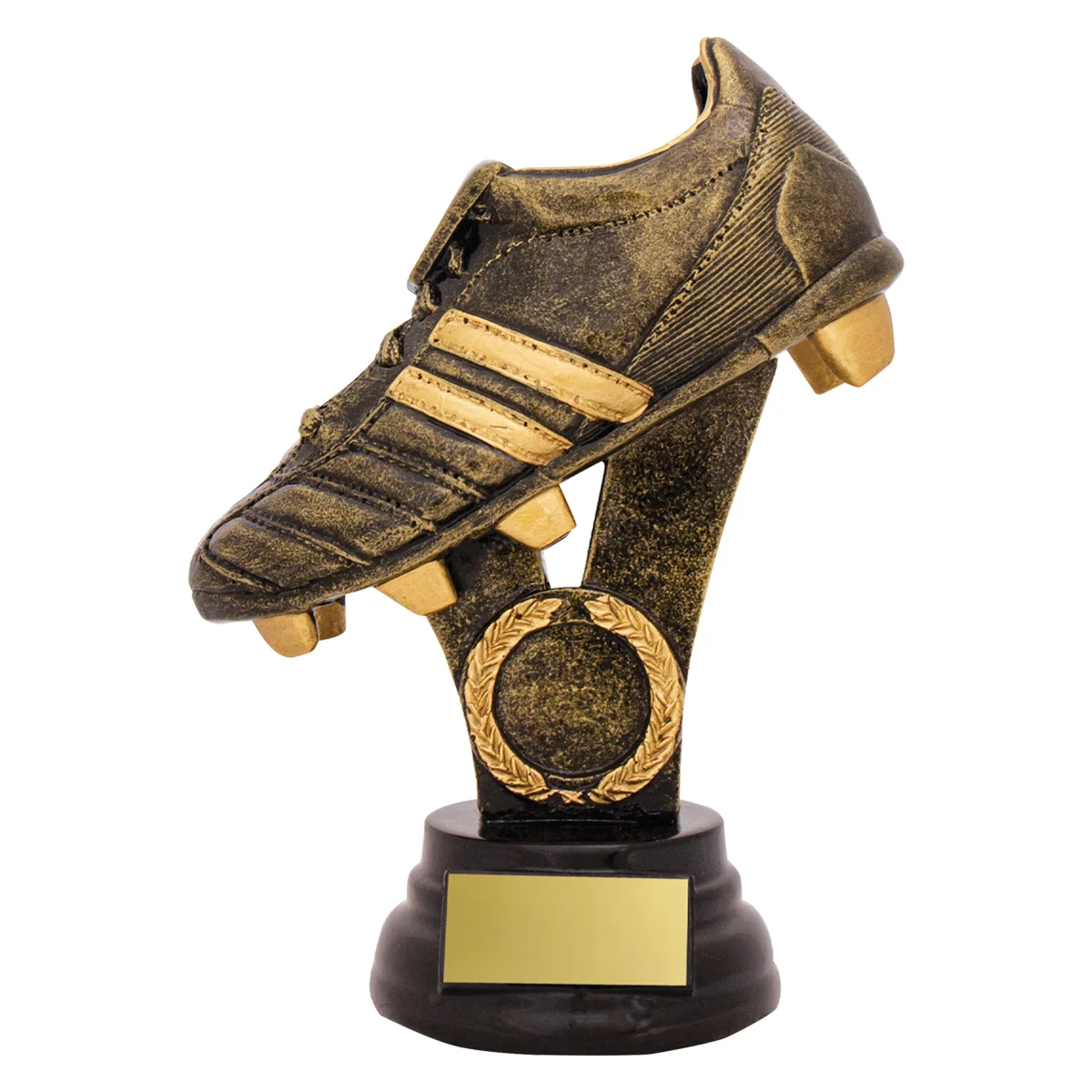 a177a-gold Gold pedestal boot 3d with resin construction