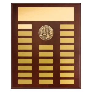 Gold perpetual plaque - chess with timber construction