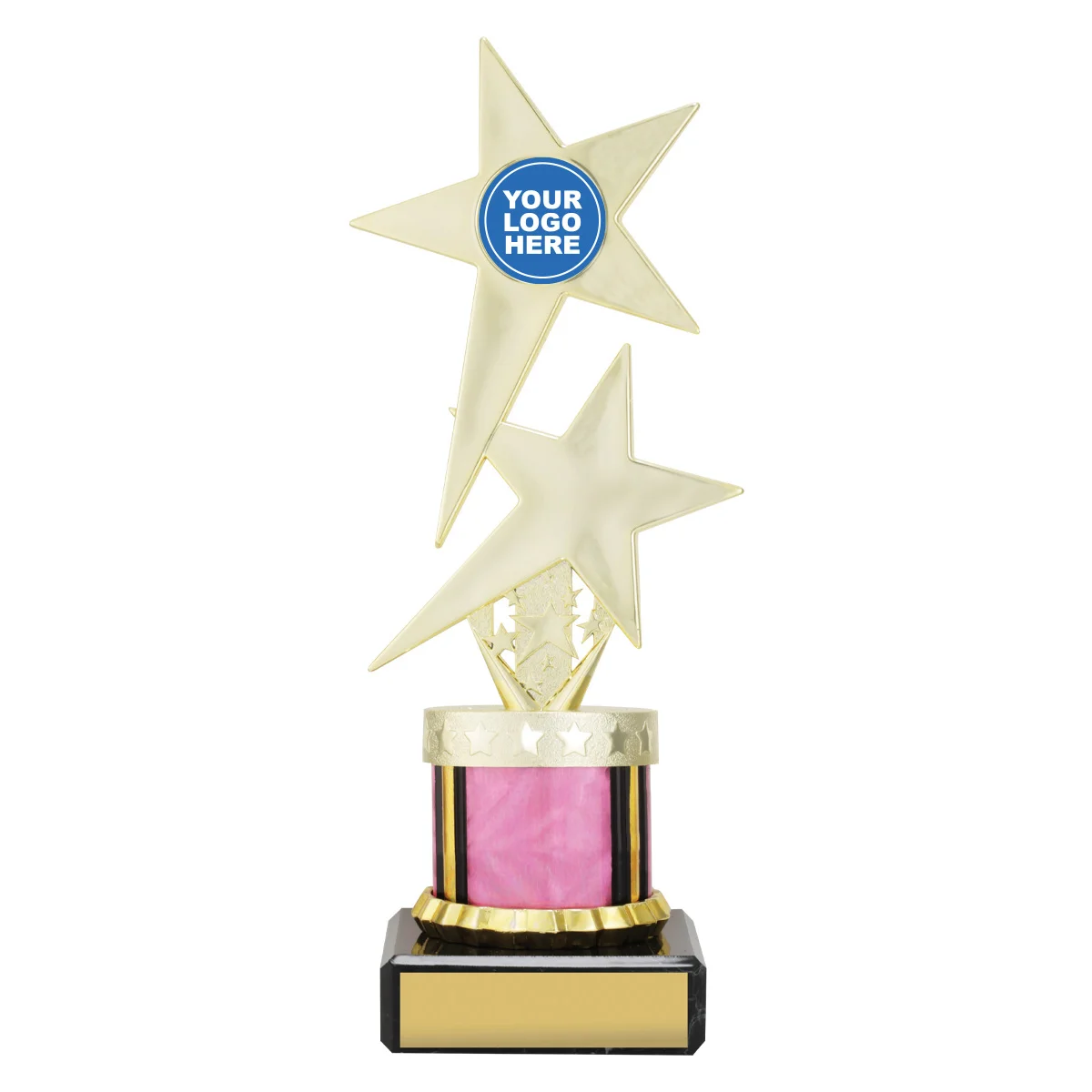twin01b-pink Pink pink twin star with plastic / marble construction