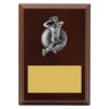 lpf415a-walnut Walnut plaque - female bowling with timber construction