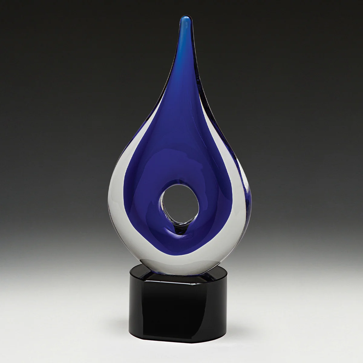 ag317-blue-grey-bg Blue plume with glass construction