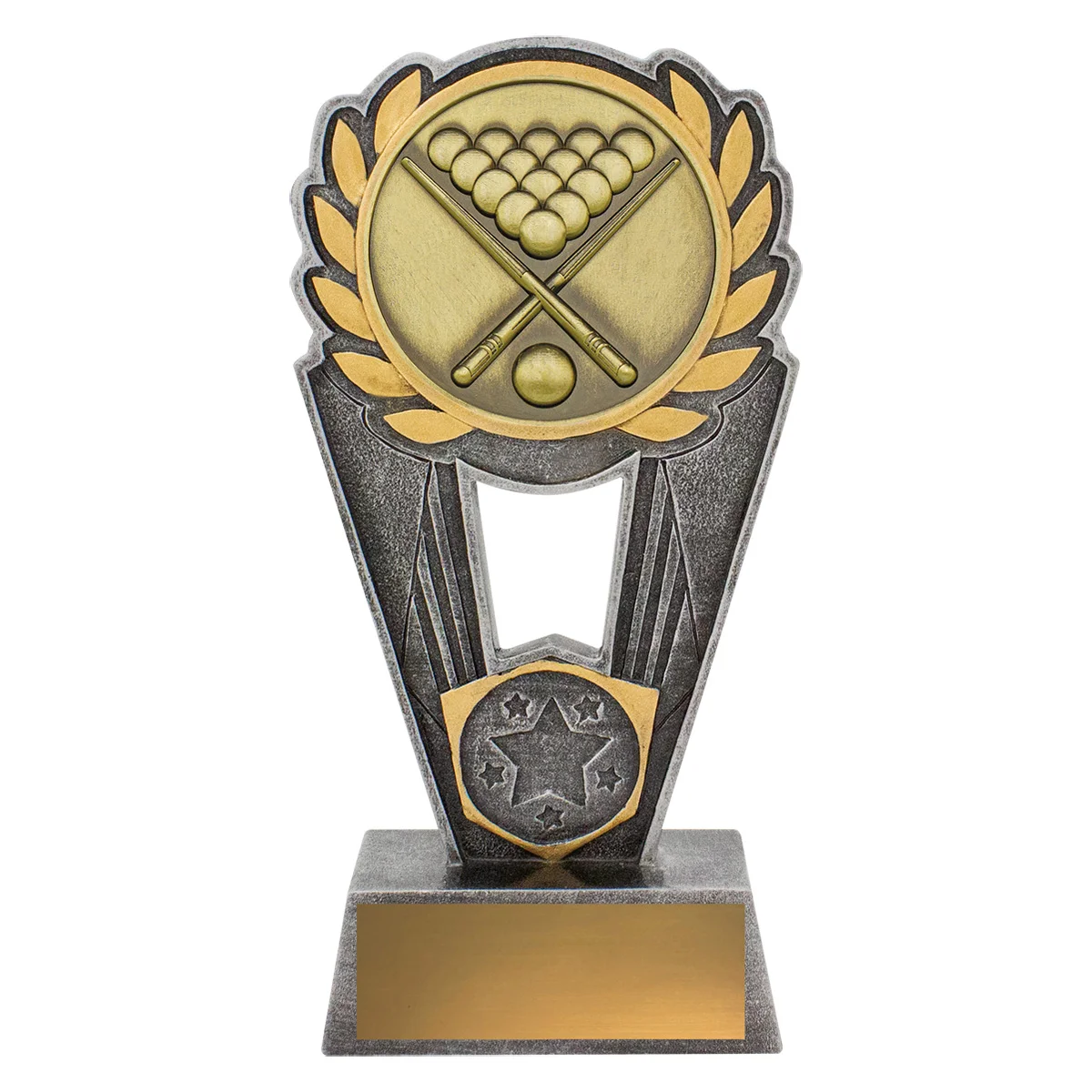 -gold Silver / gold pool / snooker polaris with resin / metal construction